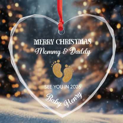 Merry Christmas Mommy And Daddy Baby Footprints