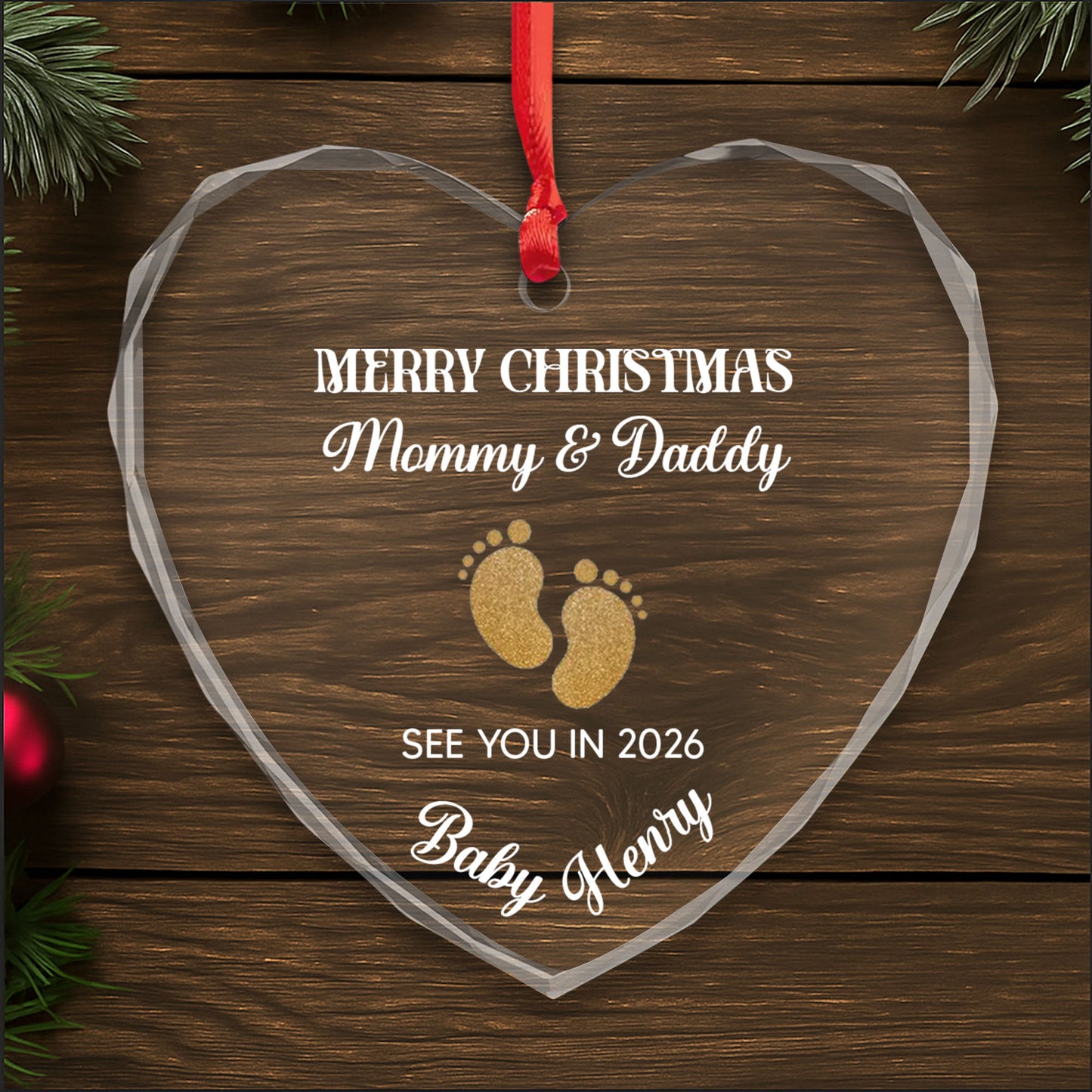 Merry Christmas Mommy And Daddy Baby Footprints