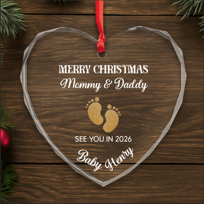 Merry Christmas Mommy And Daddy Baby Footprints