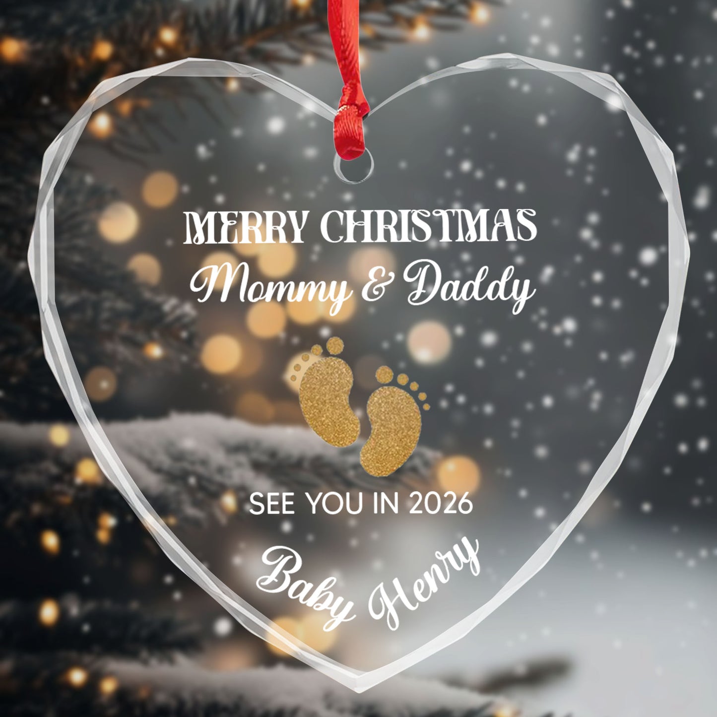 Merry Christmas Mommy And Daddy Baby Footprints