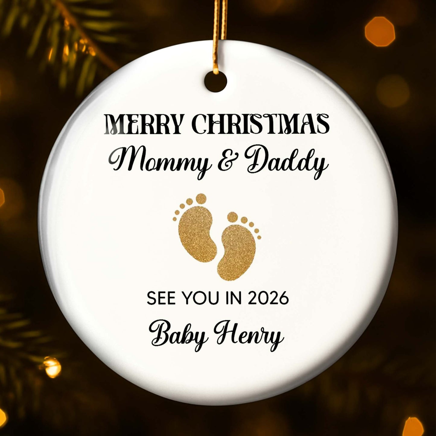 Merry Christmas Mommy And Daddy Baby Footprints