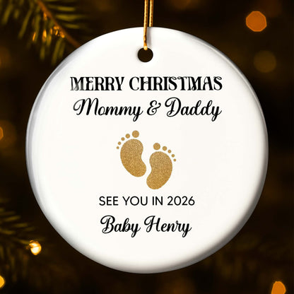 Merry Christmas Mommy And Daddy Baby Footprints