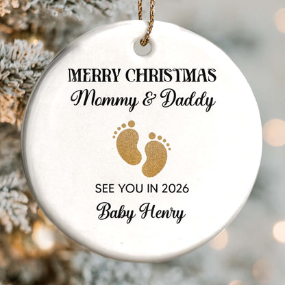 Merry Christmas Mommy And Daddy Baby Footprints