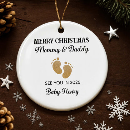 Merry Christmas Mommy And Daddy Baby Footprints