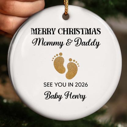 Merry Christmas Mommy And Daddy Baby Footprints
