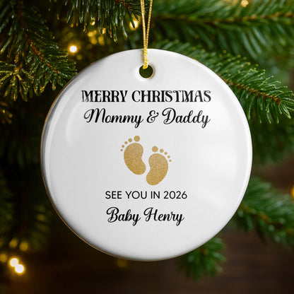 Merry Christmas Mommy And Daddy Baby Footprints