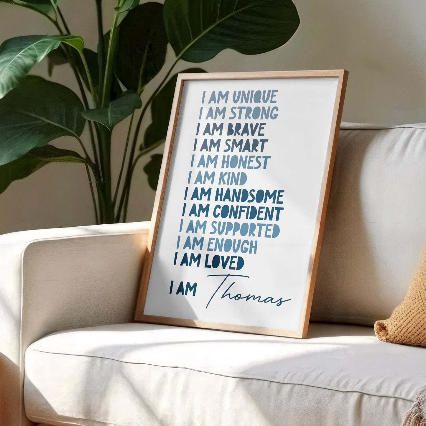 I Am Unique, Strong, Brave Typography Poster