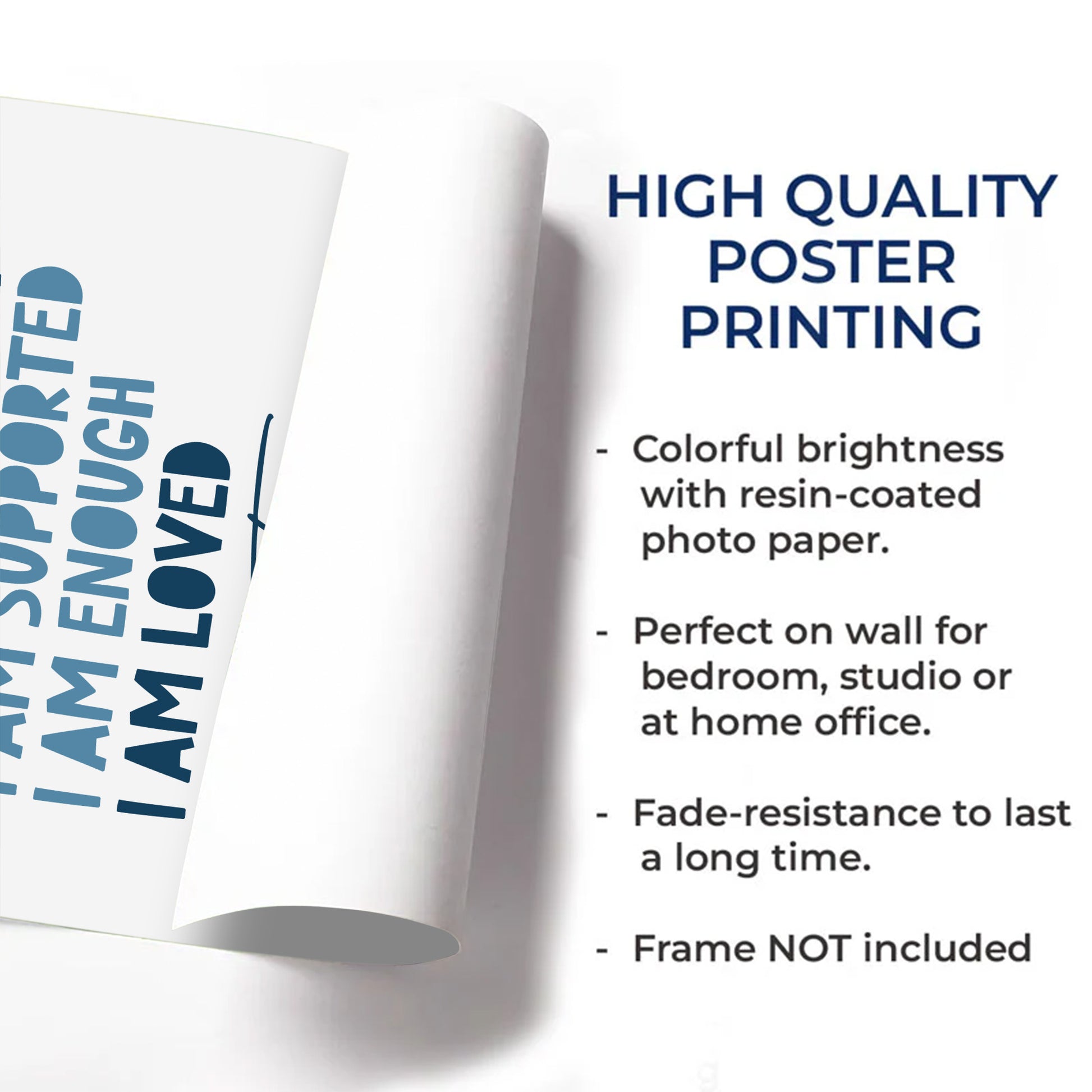 I Am Unique, Strong, Brave Typography Poster