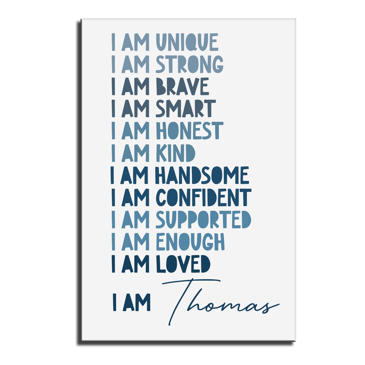 I Am Unique, Strong, Brave Typography Poster