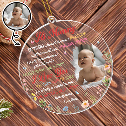 Hi Mommy, World's Best Mommy With Baby And Flowers