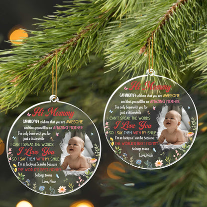 Hi Mommy, World's Best Mommy With Baby And Flowers