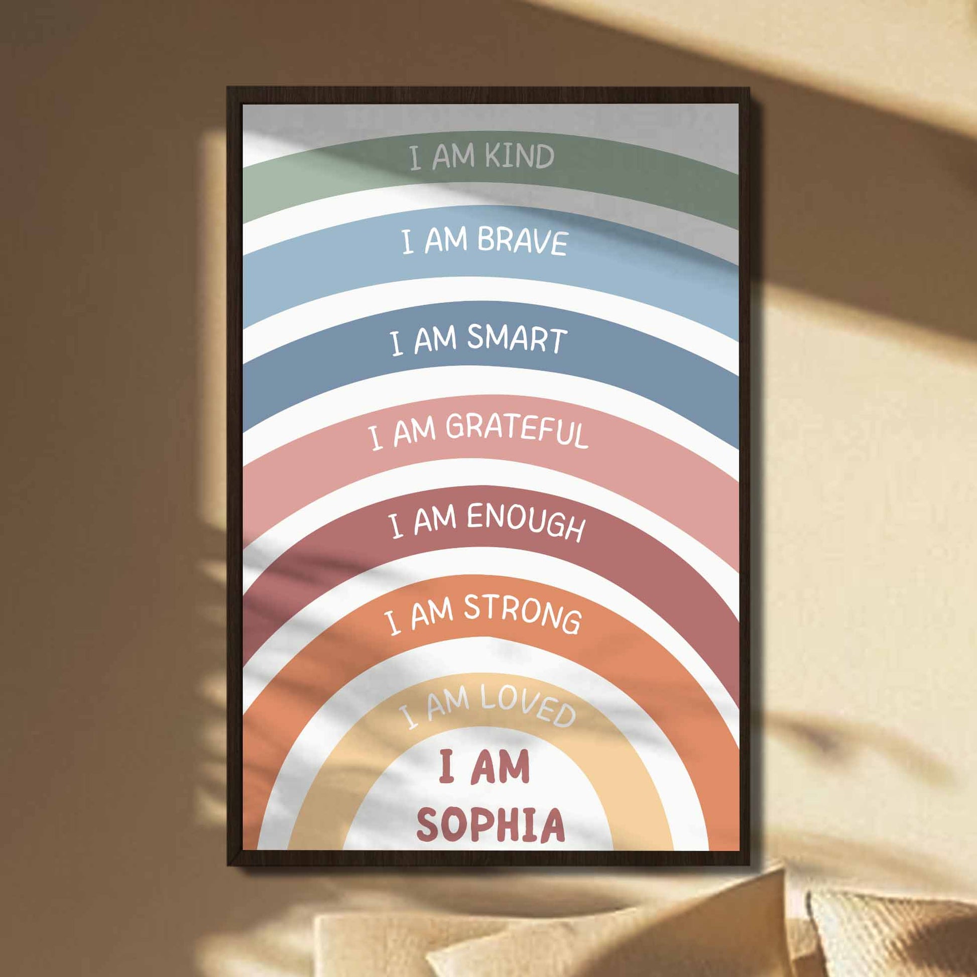 I Am Kind, I Am Brave, I Am Smart, Empowerment Rainbow Poster