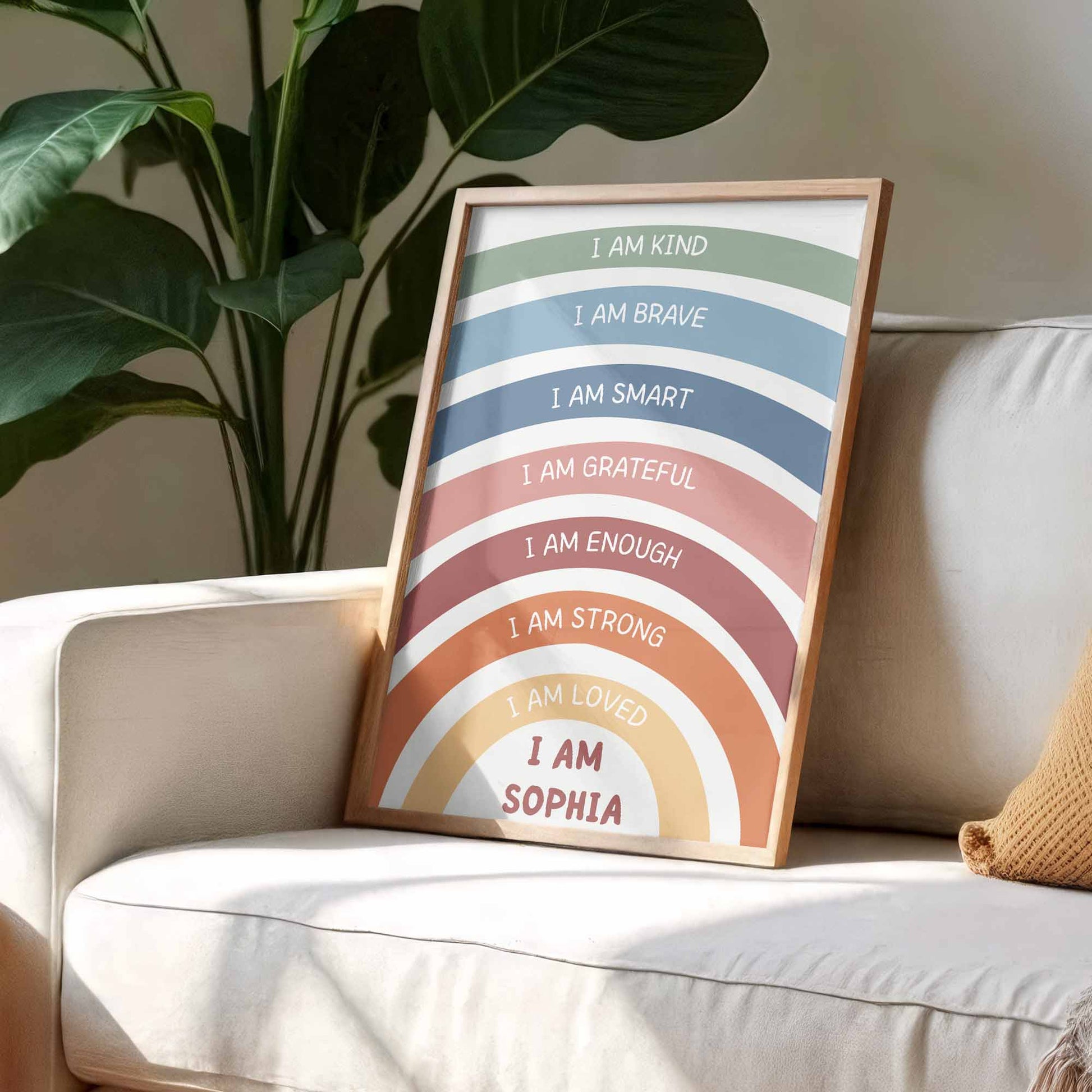 I Am Kind, I Am Brave, I Am Smart, Empowerment Rainbow Poster