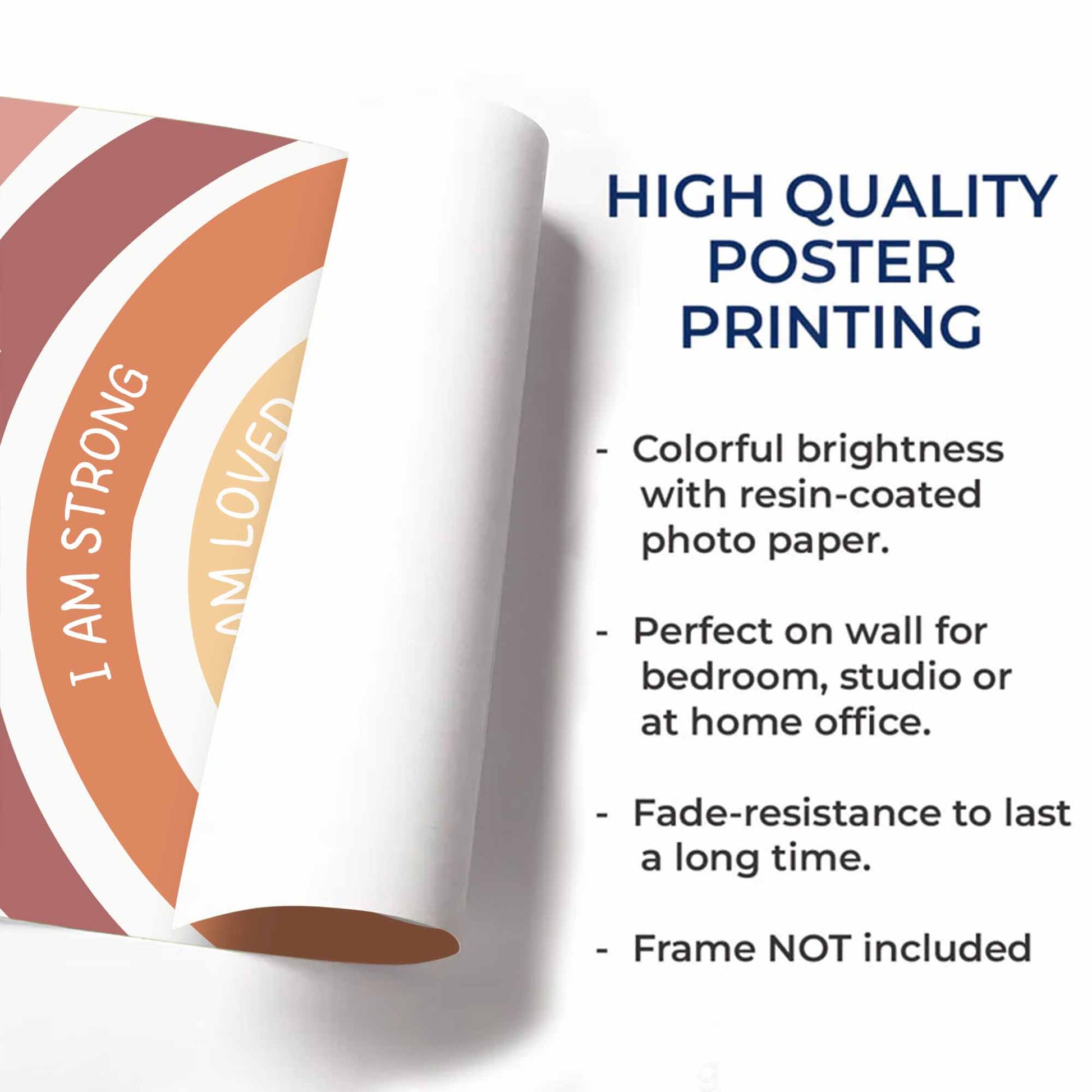 I Am Kind, I Am Brave, I Am Smart, Empowerment Rainbow Poster