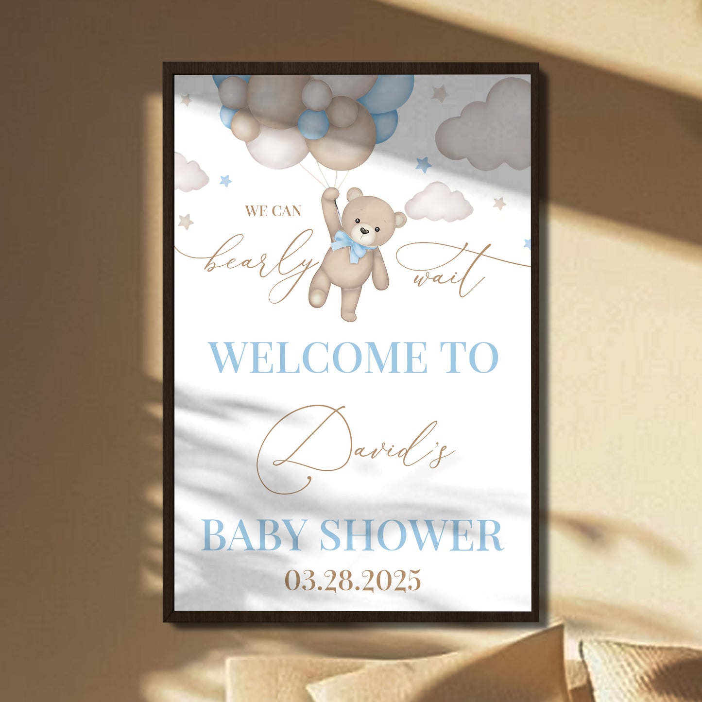 We Can Bearly Wait Welcome To The Baby Shower Teddy Bear And Balloons