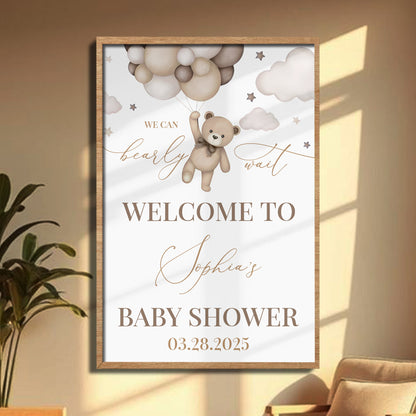 We Can Bearly Wait Welcome To The Baby Shower Teddy Bear And Balloons