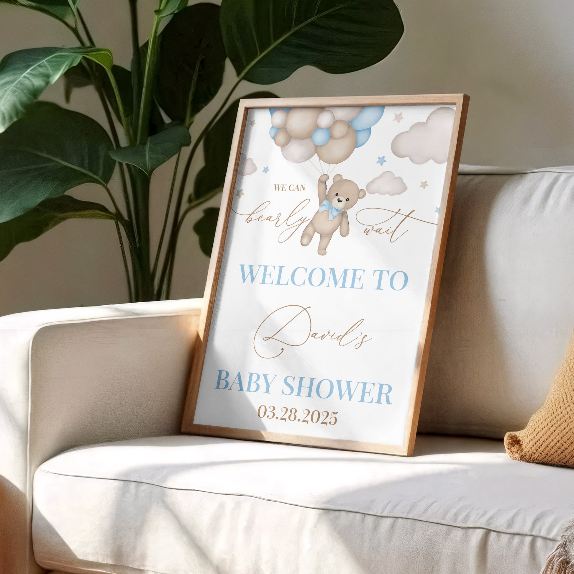 We Can Bearly Wait Welcome To The Baby Shower Teddy Bear And Balloons