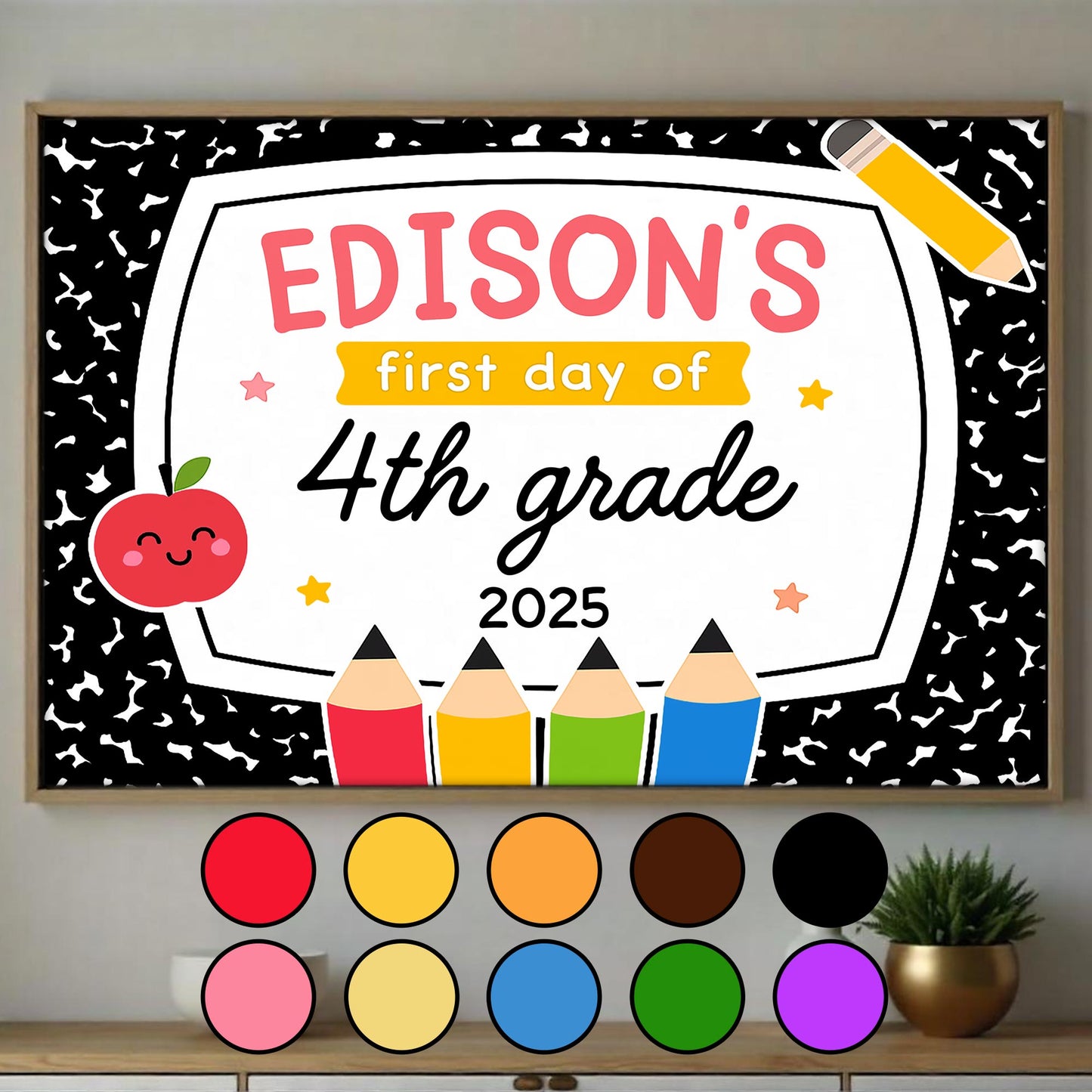 Celebrate First Day Of School With Crayons And Apple