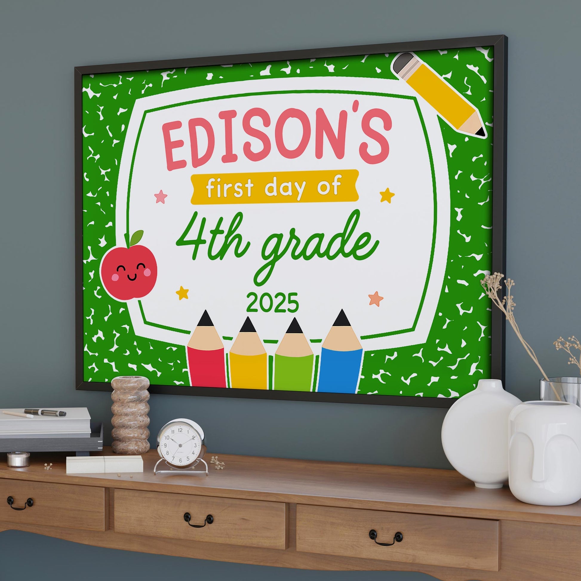 Celebrate First Day Of School With Crayons And Apple