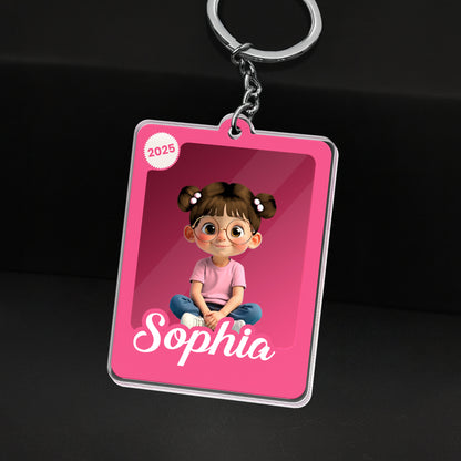 Customize With Your Loved One's Name, Cute Cartoon Girl