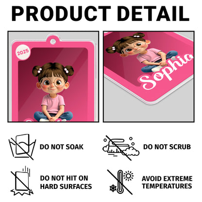 Customize With Your Loved One's Name, Cute Cartoon Girl