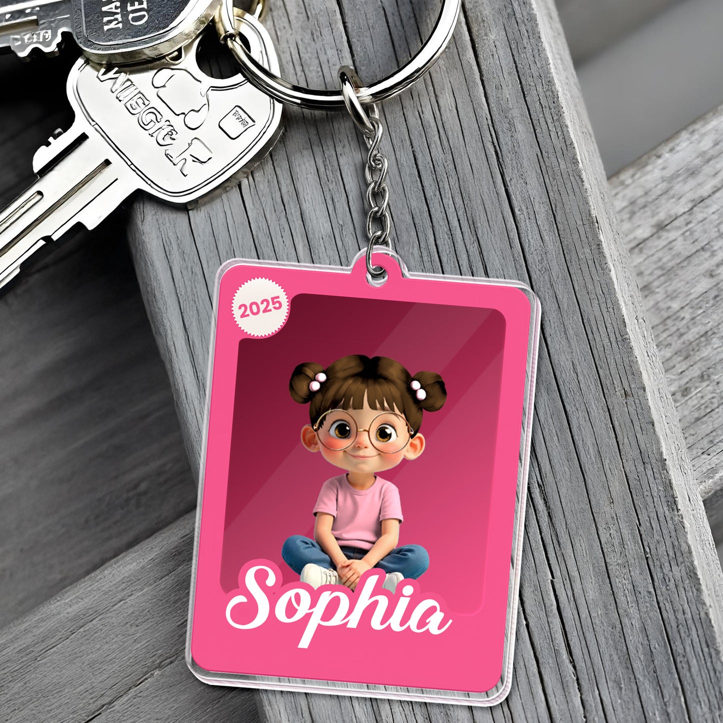 Customize With Your Loved One's Name, Cute Cartoon Girl