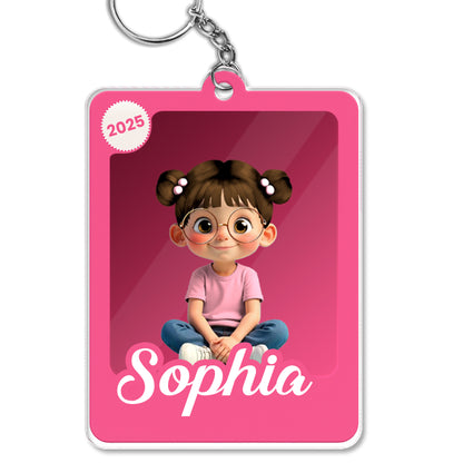 Customize With Your Loved One's Name, Cute Cartoon Girl
