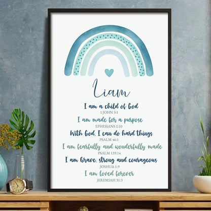 I Am A Child Of God Inspirational Rainbow Poster