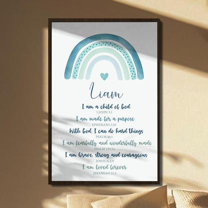 I Am A Child Of God Inspirational Rainbow Poster