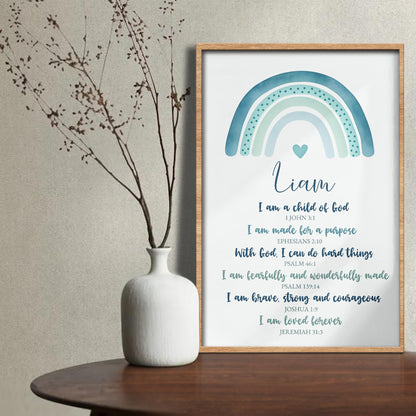 I Am A Child Of God Inspirational Rainbow Poster