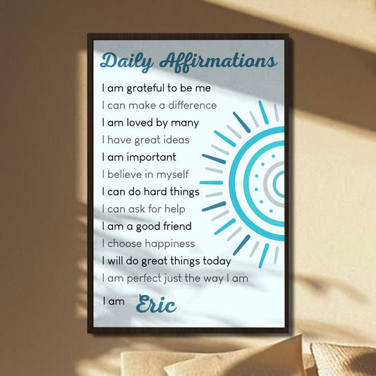 Daily Affirmations Of Self-Confidence And Positivity With Sun Design
