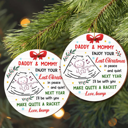 Daddy & Mommy Enjoy Your Last Christmas, Baby Announcement