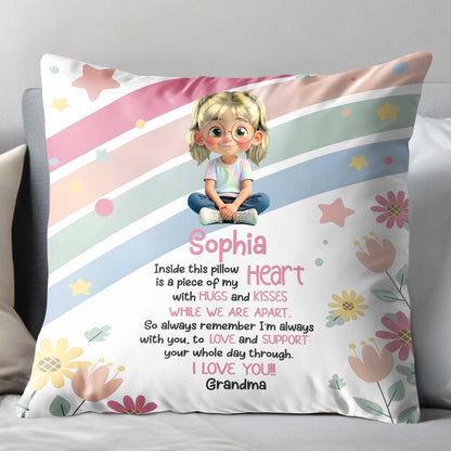 Inside This Pillow, A Piece Of My Heart, Flowers And Stars