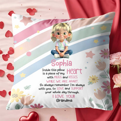 Inside This Pillow, A Piece Of My Heart, Flowers And Stars