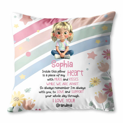 Inside This Pillow, A Piece Of My Heart, Flowers And Stars