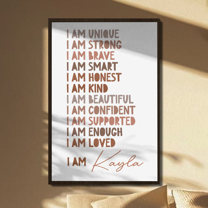 I Am Unique, I Am Loved, Personalized Affirmation