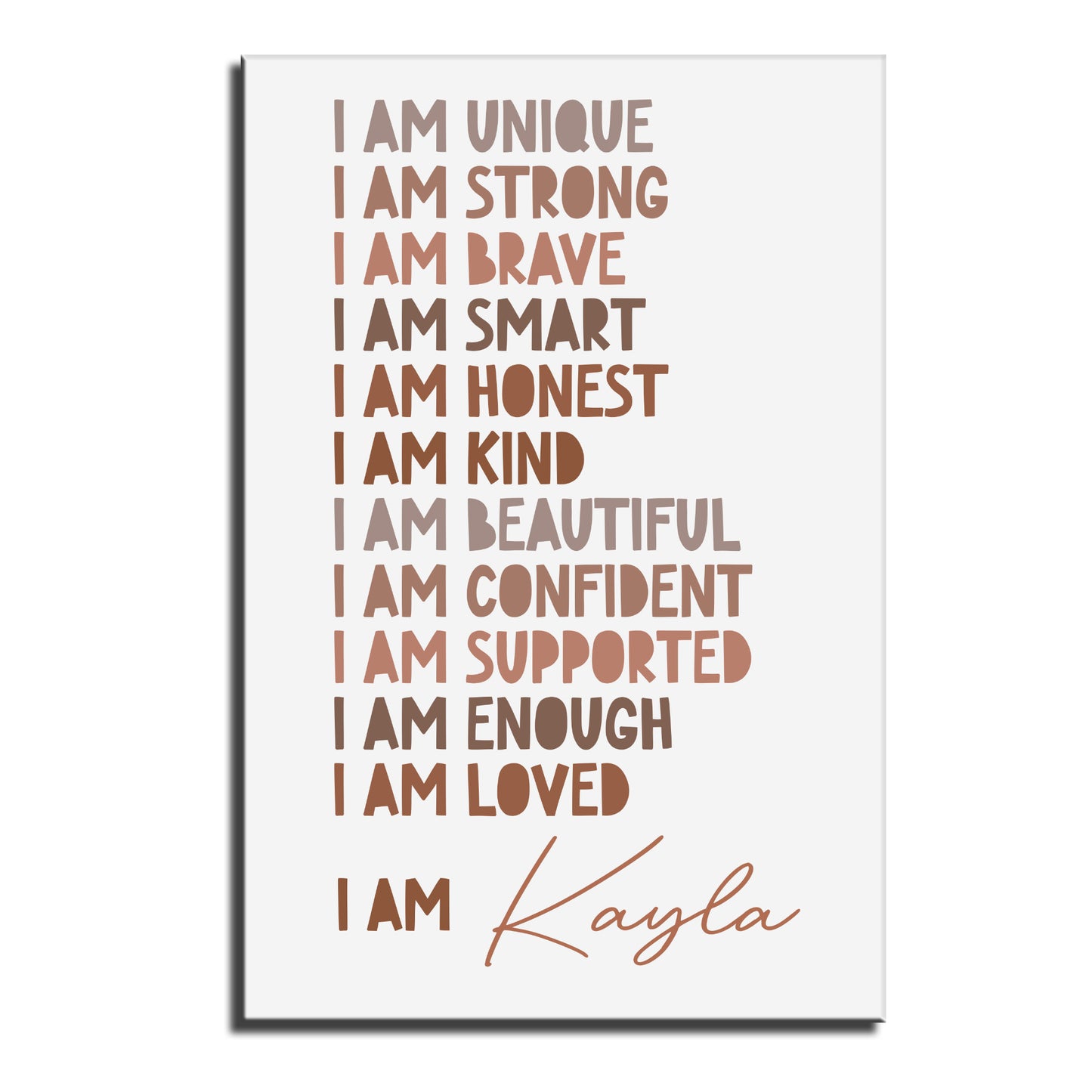 I Am Unique, I Am Loved, Personalized Affirmation