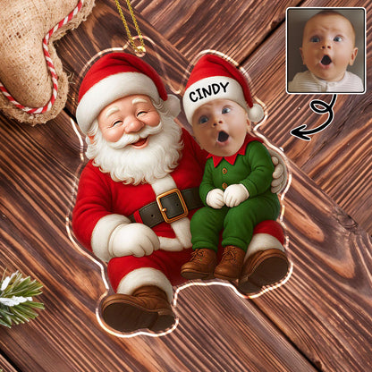 To My Wonderful Grandchild, Santa Claus And Baby Ornament