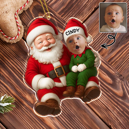 To My Wonderful Grandchild, Santa Claus And Baby Ornament