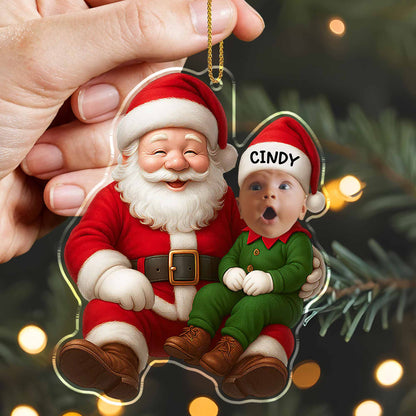 To My Wonderful Grandchild, Santa Claus And Baby Ornament
