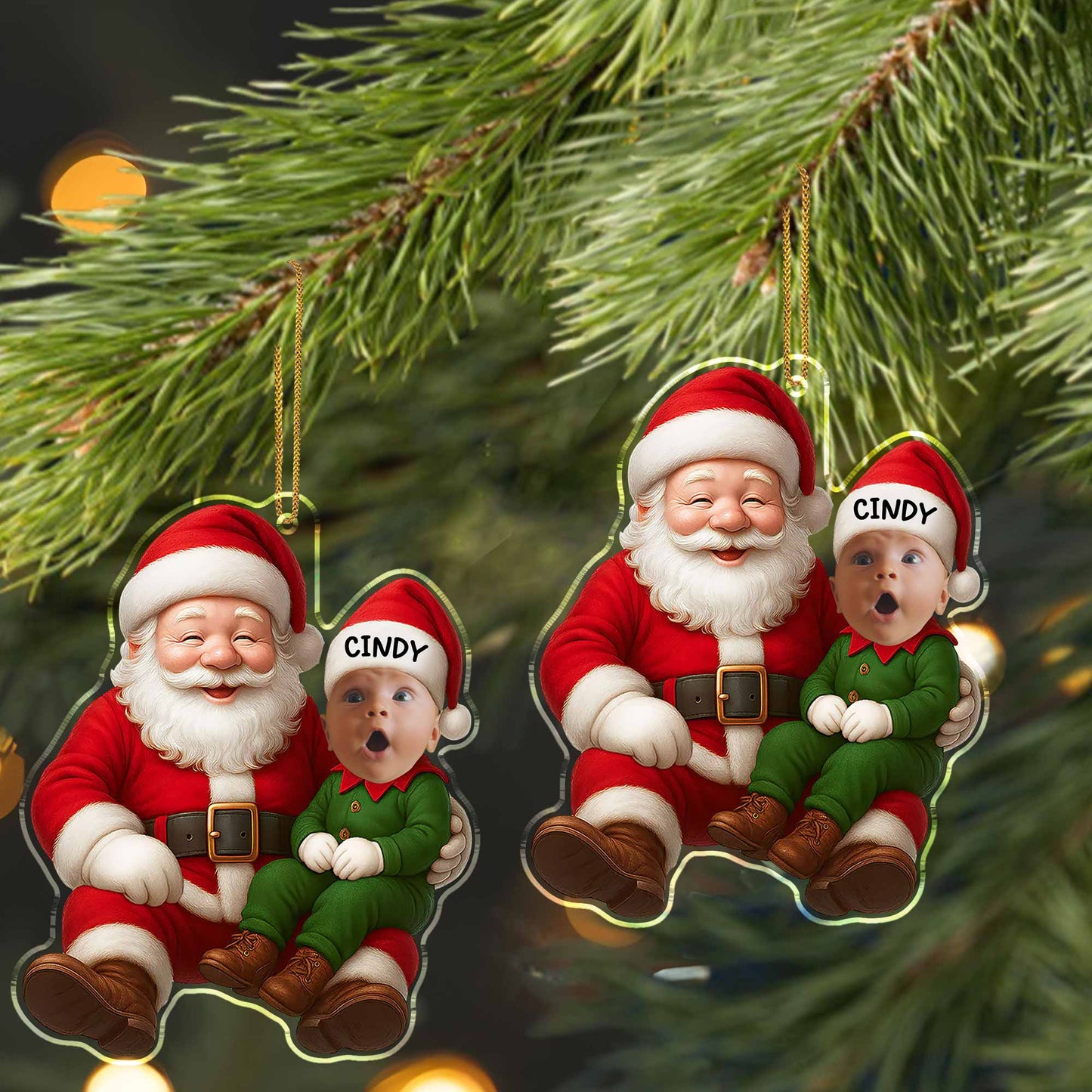 To My Wonderful Grandchild, Santa Claus And Baby Ornament
