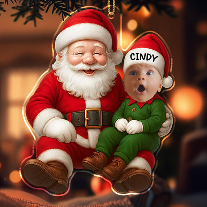 To My Wonderful Grandchild, Santa Claus And Baby Ornament