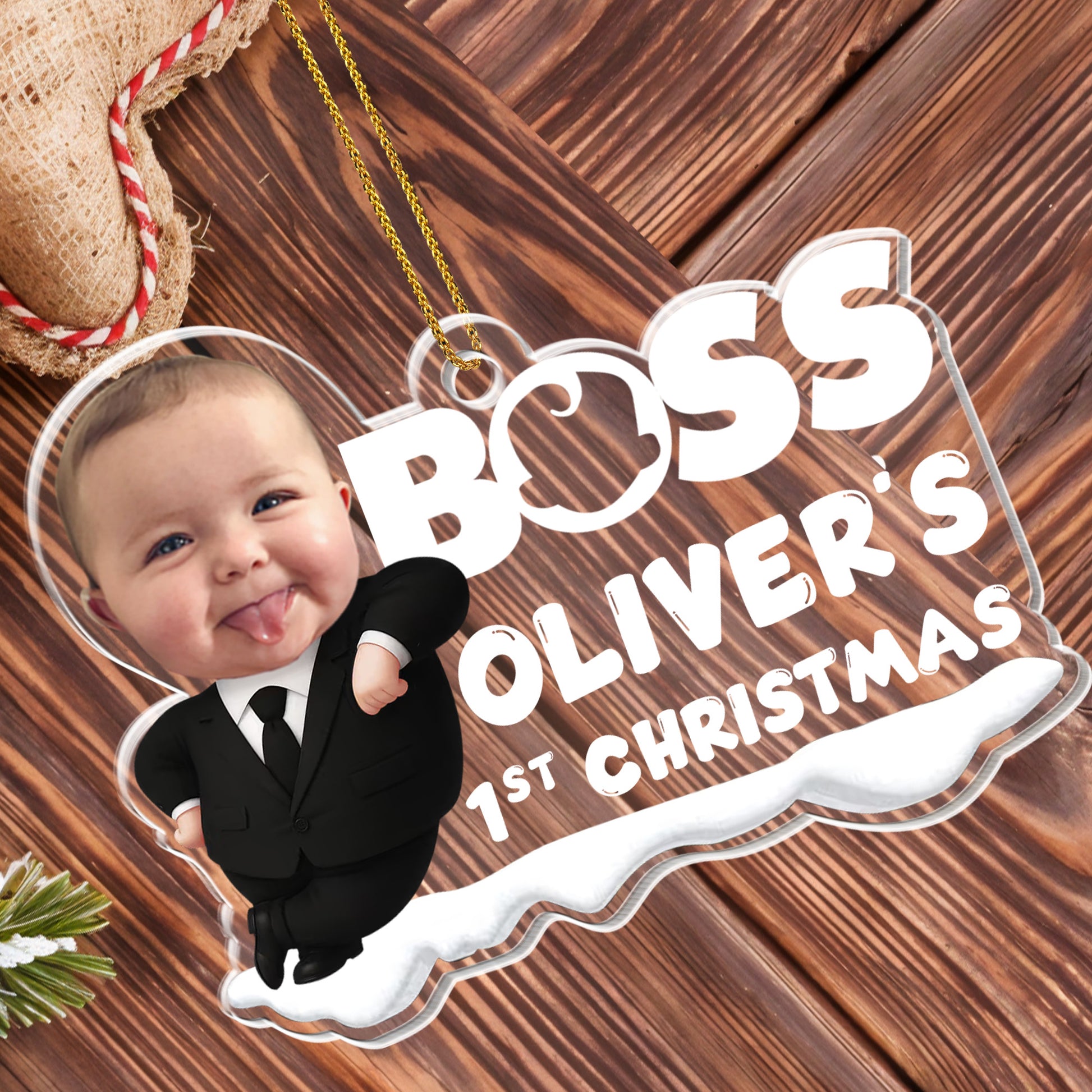 Baby Boss's First Christmas Ornament