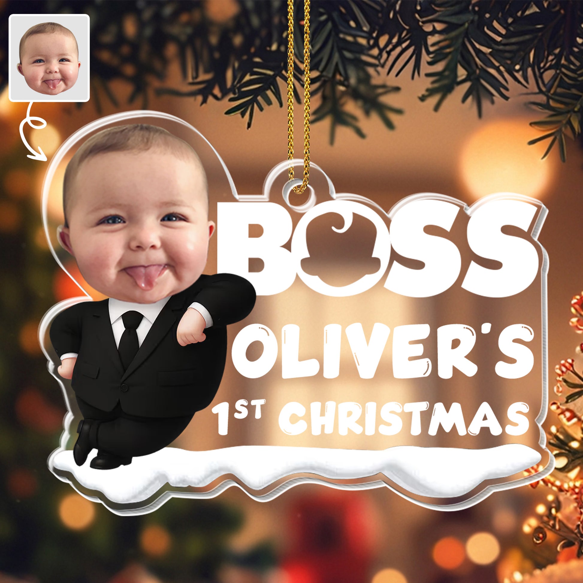 Baby Boss's First Christmas Ornament