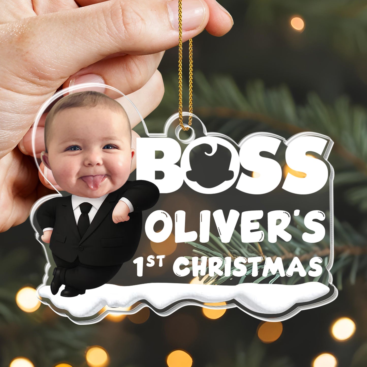 Baby Boss's First Christmas Ornament
