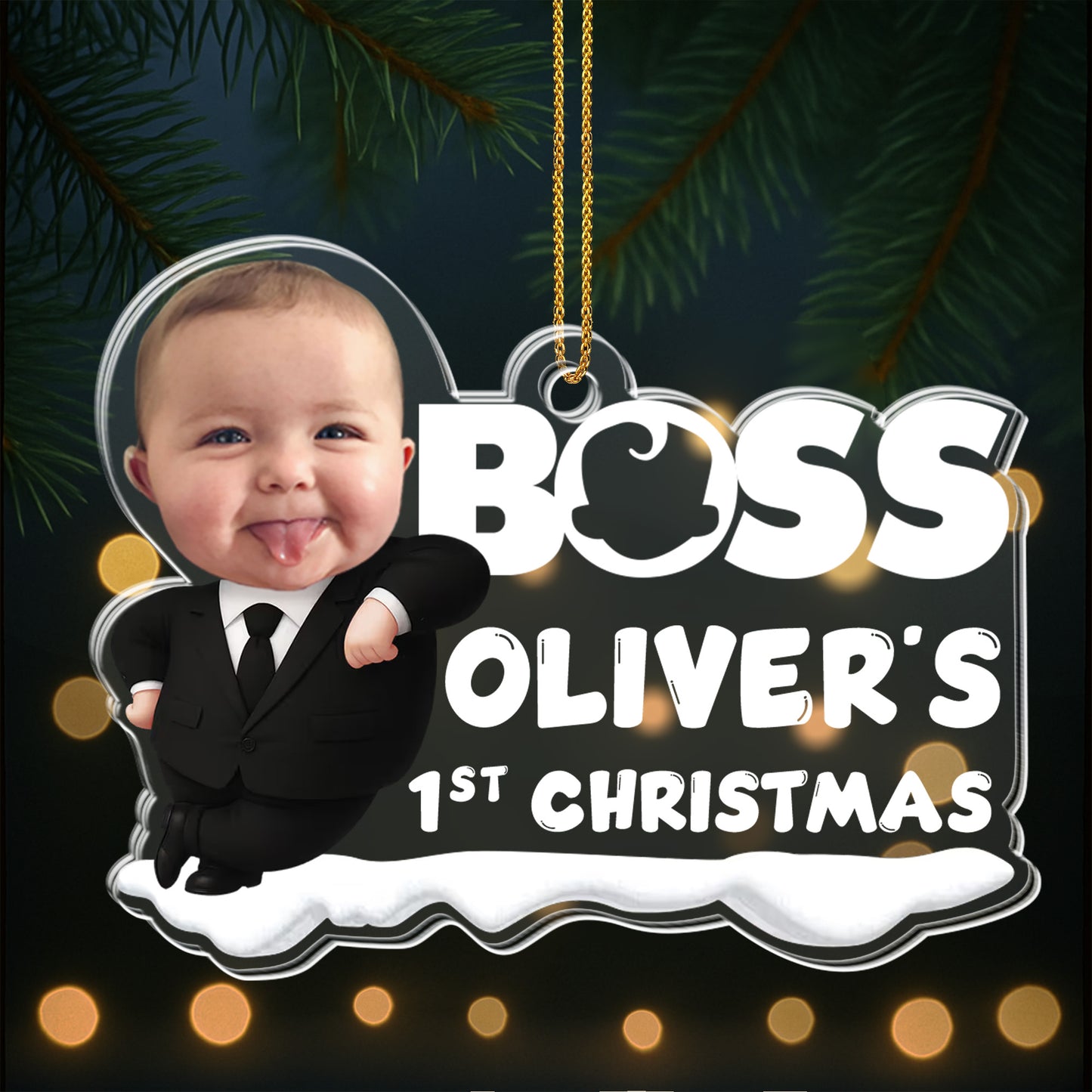 Baby Boss's First Christmas Ornament