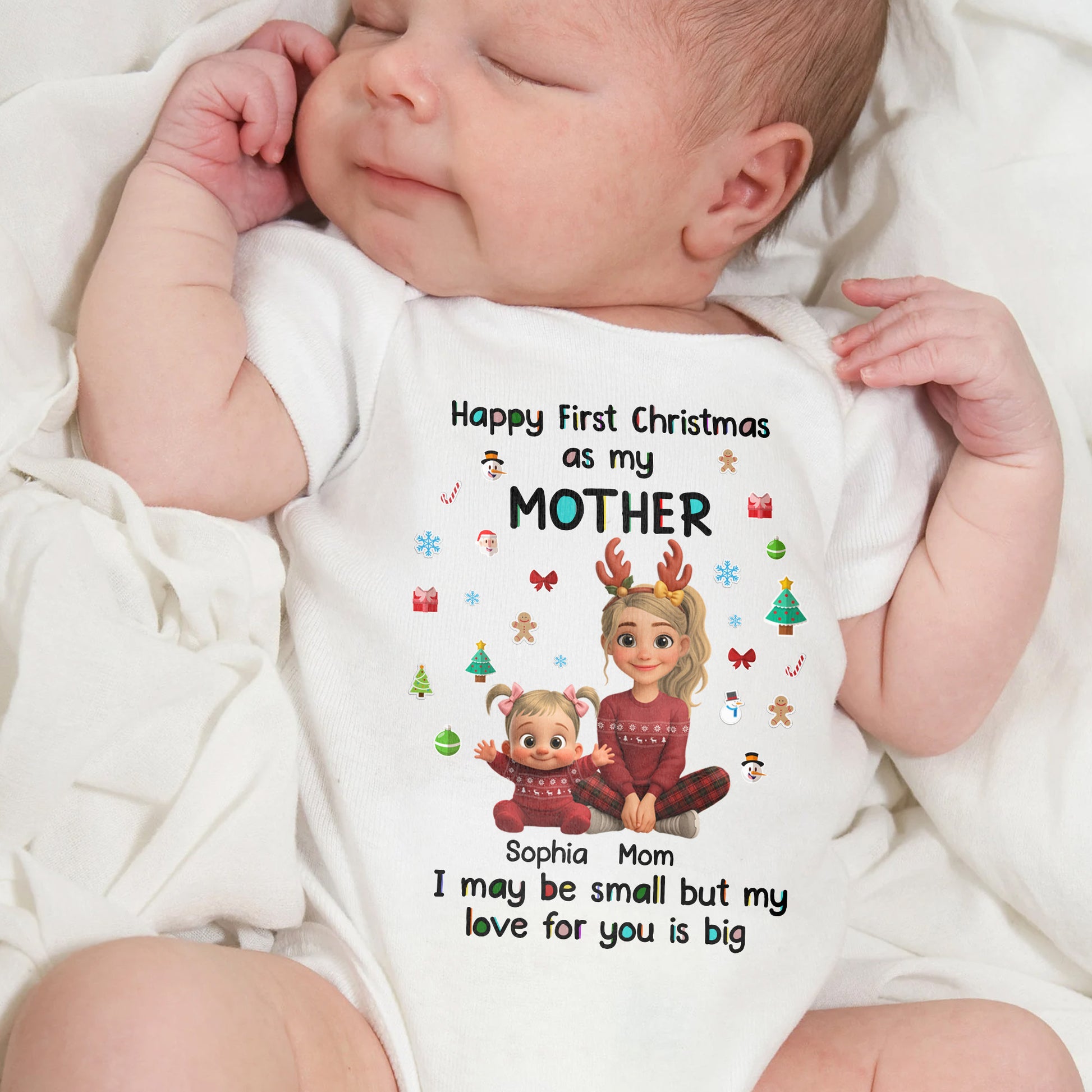 Happy First Christmas As My Mother, Reindeer and Christmas Trees