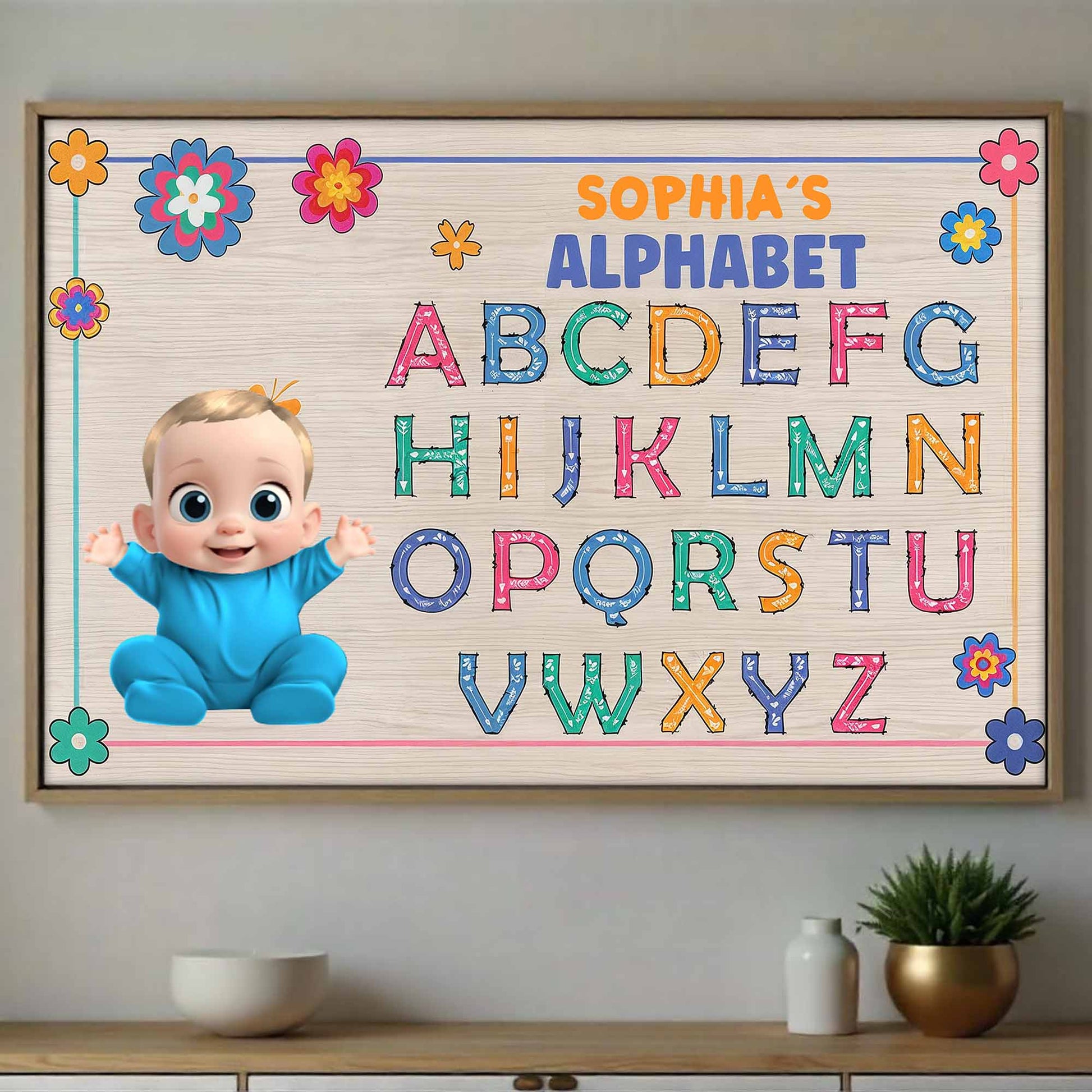 Sophia's Alphabet With Colorful Letters And Cute Baby