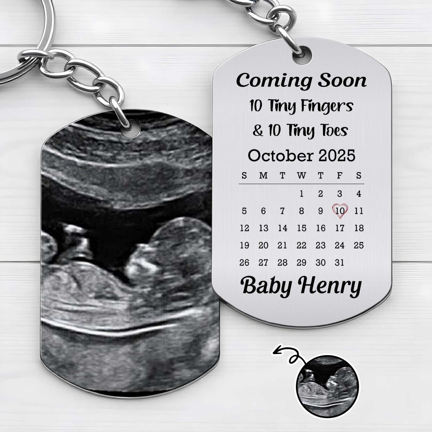 Coming Soon 10 Tiny Fingers And Tiny Toes Ultrasound Keychain