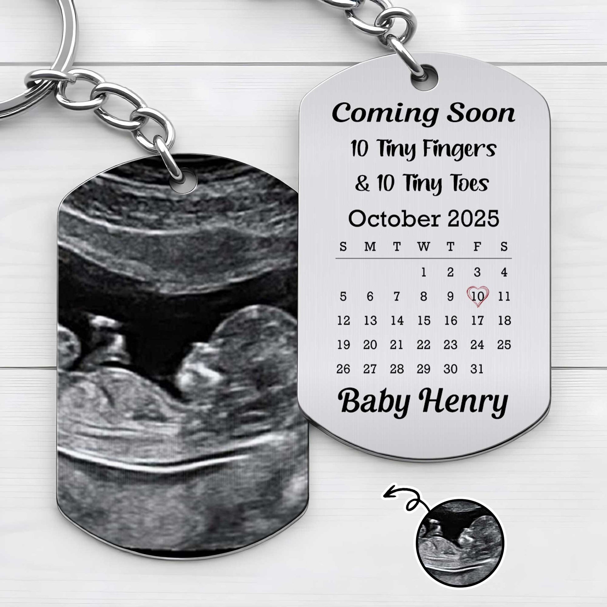 Coming Soon 10 Tiny Fingers And Tiny Toes Ultrasound Keychain